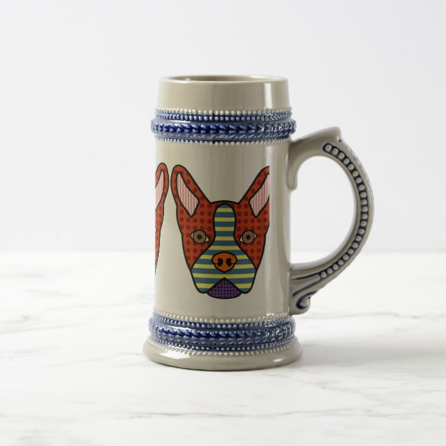 Boston Terrier Pop Art Beer Stein (Right)