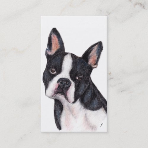 Boston Terrier Portrait Business Cards