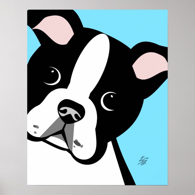 Boston Terrier Portrait  Poster (Front)