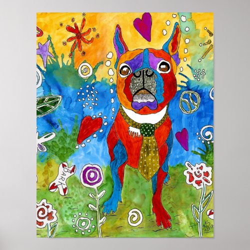 Boston Terrier Poster 11 x 14