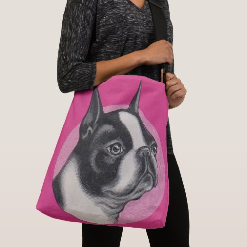 Boston terrier print crossbody bag