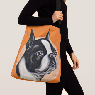 Boston terrier print crossbody bag