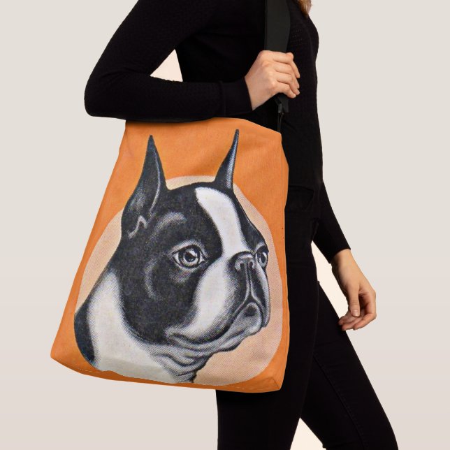 Boston terrier print crossbody bag (Close Up)