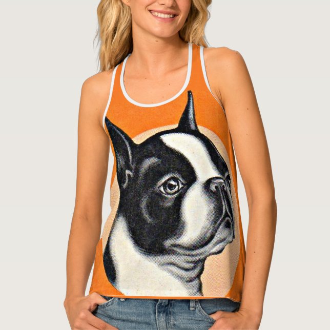 Boston terrier print tank top (Front)
