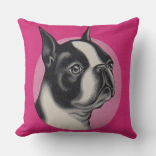 Boston terrier print throw pillow