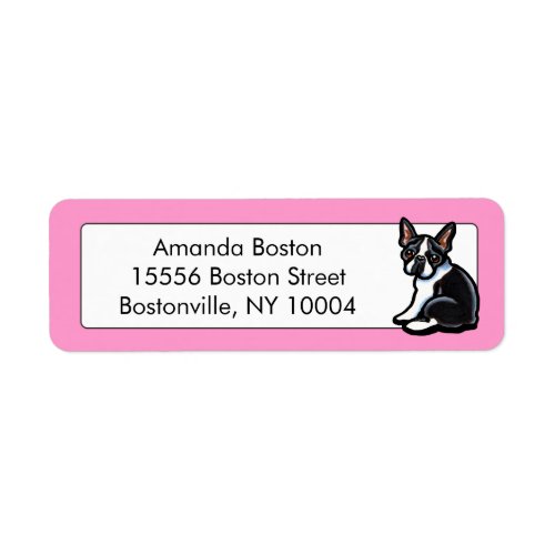 Boston Terrier Profile Studio Pink Label