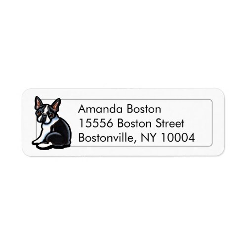 Boston Terrier Profile Studio Simple Label
