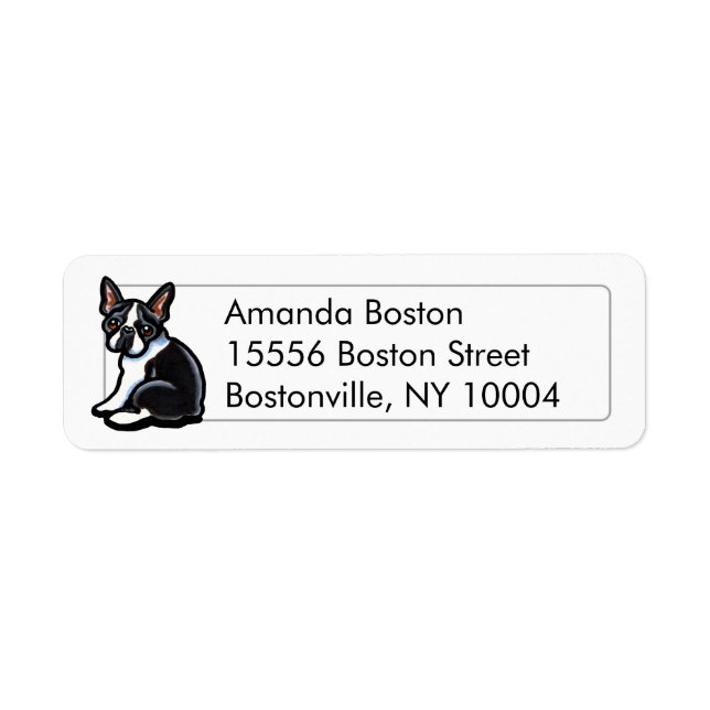 Boston Terrier Profile Studio Simple Label (Front)