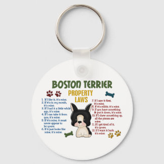 Boston Terrier Property Laws 4 Keychain