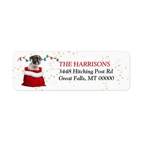 Boston Terrier Pup Gift Bag Return Address Label