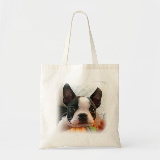 Boston Terrier Pup Tote Bag (Front)