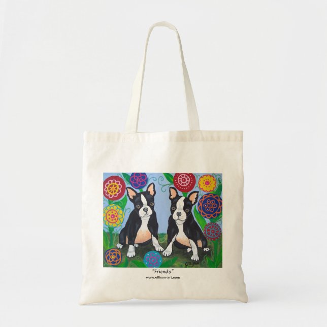 Boston Terrier Puppies Tote Bag (Front)