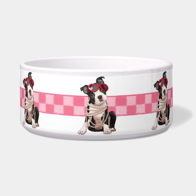 Boston Terrier Puppy Bowl (Front)