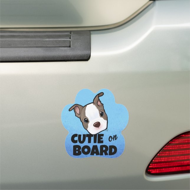 Boston Terrier Puppy Car Magnet (In Situ)