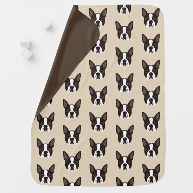 Boston Terrier Puppy Dog Swaddle Blanket (In Situ)