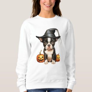 Boston Terrier Puppy Halloween Sweatshirt