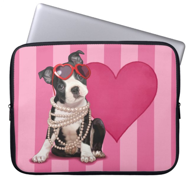Boston Terrier Puppy Laptop Sleeve (Front)