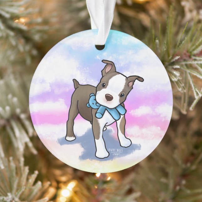 Boston Terrier Puppy Ornament (Tree)