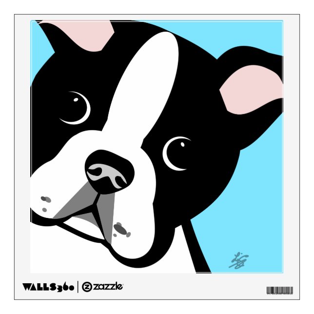 Boston Terrier Puppy Wall Decals (Front)