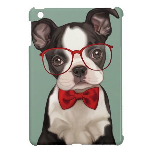Boston Terrier Puppy with Specs iPad Mini Cover