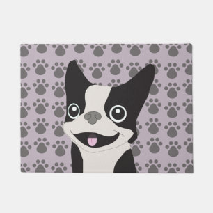 Boston Terrier, Purple lavender Doormat