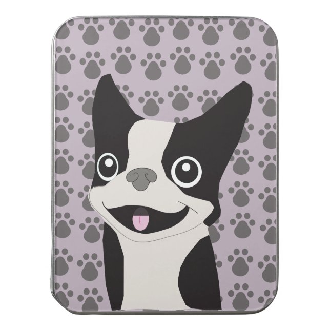 Boston Terrier, Purple lavender Jigsaw Puzzle (Lid Vertical)