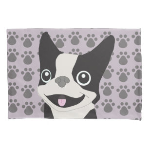 Boston Terrier, Purple lavender Pillow Case