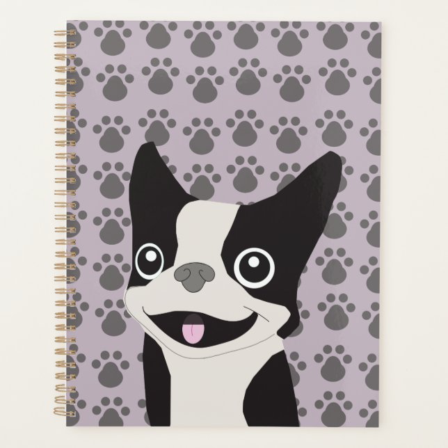 Boston Terrier, Purple lavender Planner (Front)