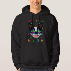 Boston Terrier Puzzle Autism Awareness Dog   Hoodie
