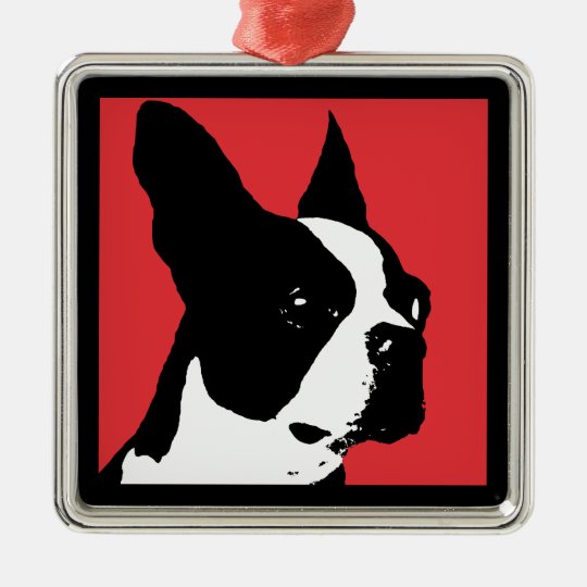 Boston Terrier Red Ornament