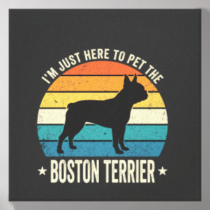 Boston Terrier Retro Dog Lover Graphic_1 Canvas Photo Tile