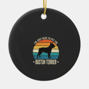 Boston Terrier Retro Dog Lover Graphic_1 Ceramic Ornament