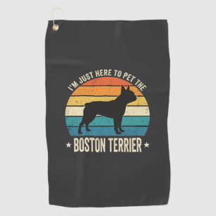 Boston Terrier Retro Dog Lover Graphic_1 Golf Towel