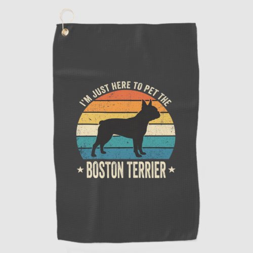 Boston Terrier Retro Dog Lover Graphic_1 Golf Towel