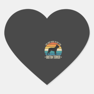 Boston Terrier Retro Dog Lover Graphic_1 Heart Sticker