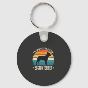 Boston Terrier Retro Dog Lover Graphic_1 Keychain