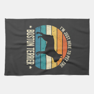 Boston Terrier Retro Dog Lover Graphic_1 Kitchen Towel