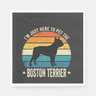 Boston Terrier Retro Dog Lover Graphic_1 Napkins