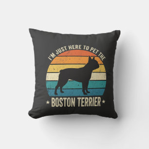 Boston Terrier Retro Dog Lover Graphic_1 Throw Pillow