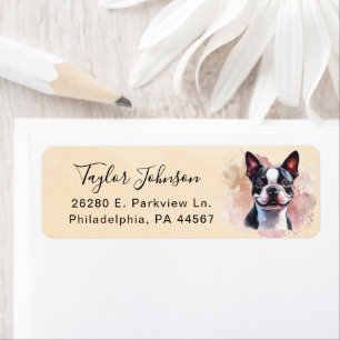 Boston Terrier Return Address Label