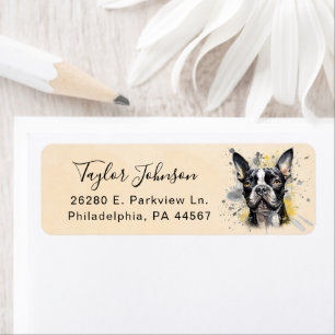 Boston Terrier Return Address Label