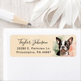 Boston Terrier Return Address Label