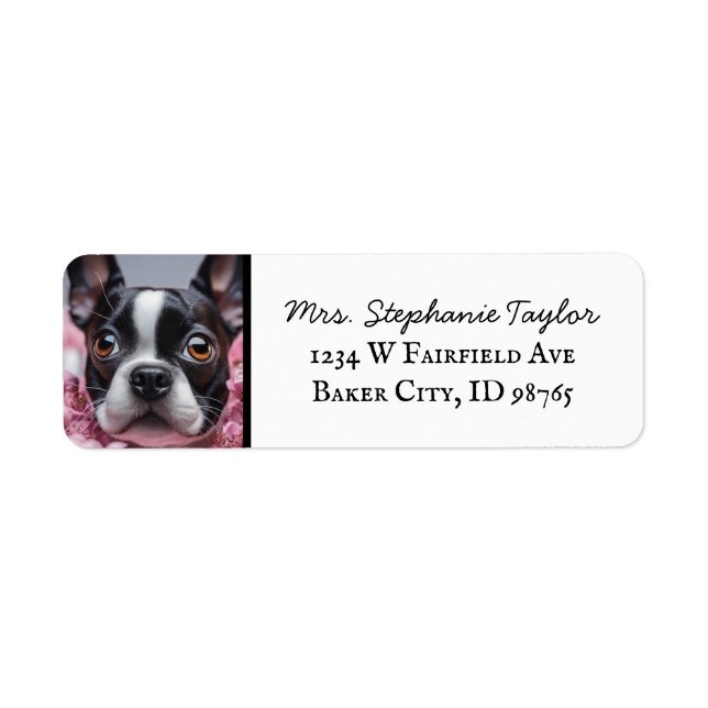 Boston Terrier Return Address Label (Front)