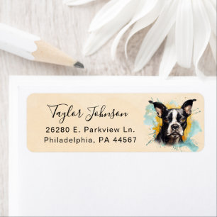 Boston Terrier Return Address Label