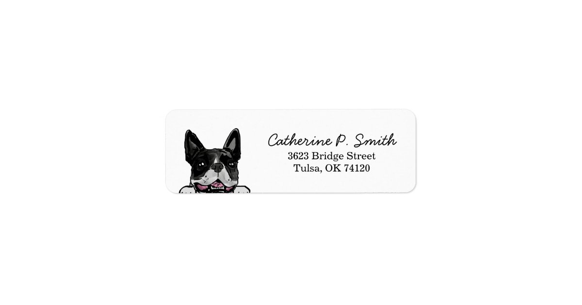 Boston Terrier Return Address Label | Zazzle