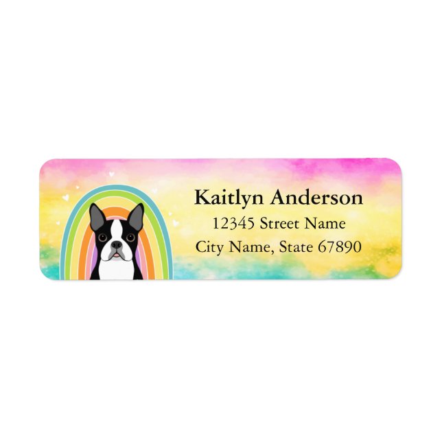 Boston Terrier Return Address Labels (Front)