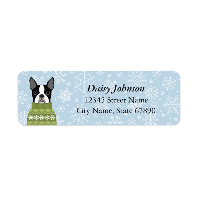 Boston Terrier Return Address Labels (Front)