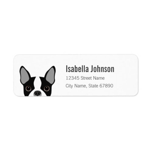 Boston Terrier Return Address Labels