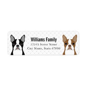 Boston Terrier Return Address Labels
