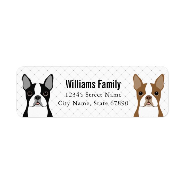 Boston Terrier Return Address Labels (Front)